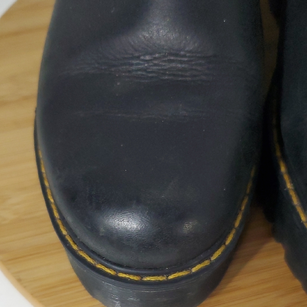 Doc Martens Rometty Leather Platform Chelsea Boots Black Leather Women's 9 - Picture 3 of 12
